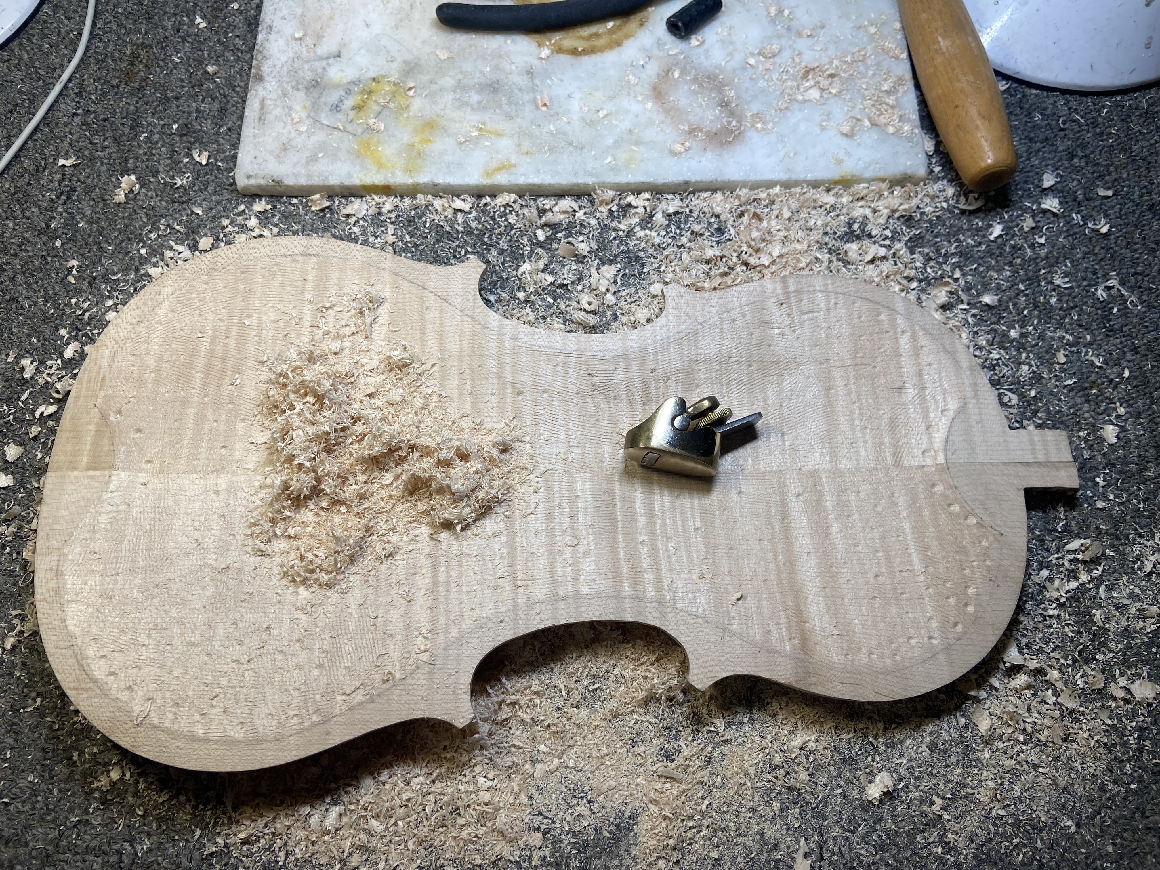 back inside carving and measureing