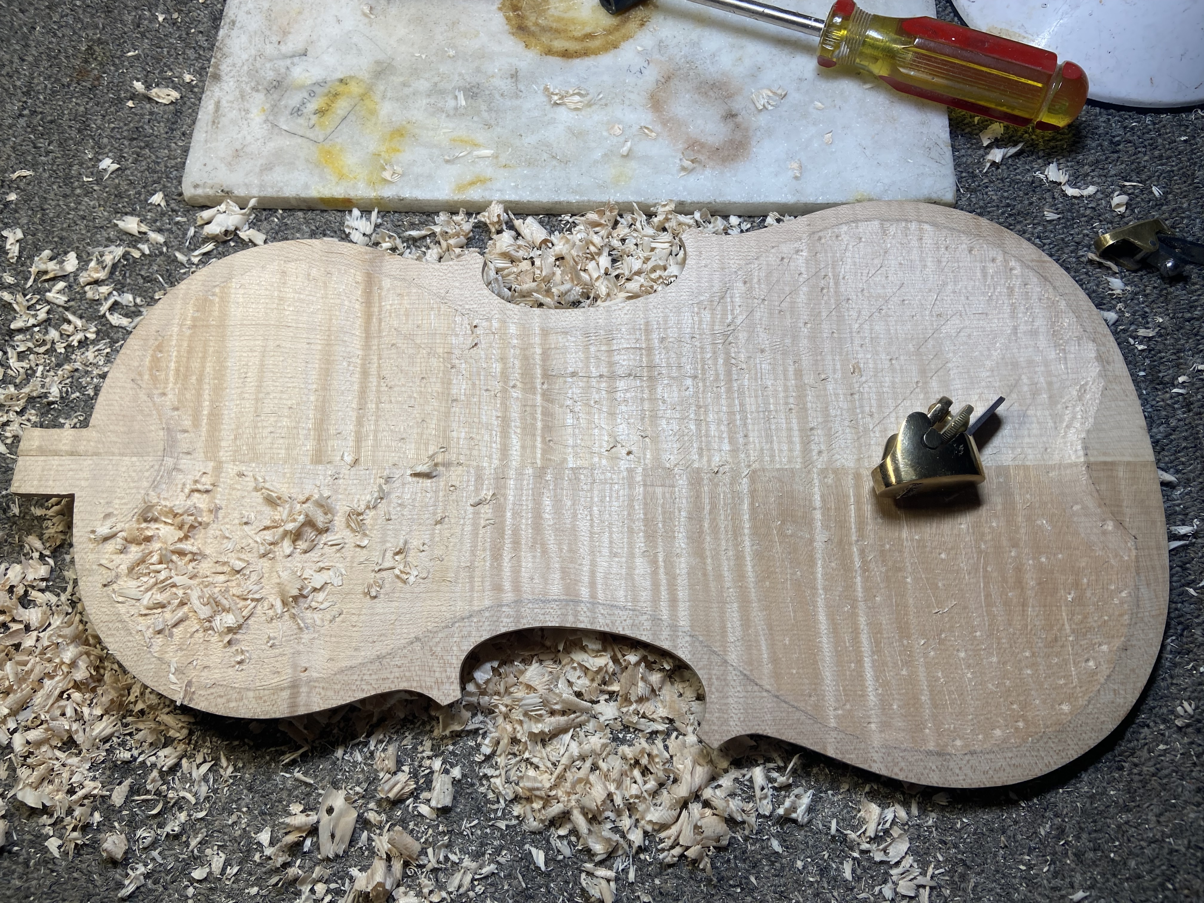 back inside carving and measureing