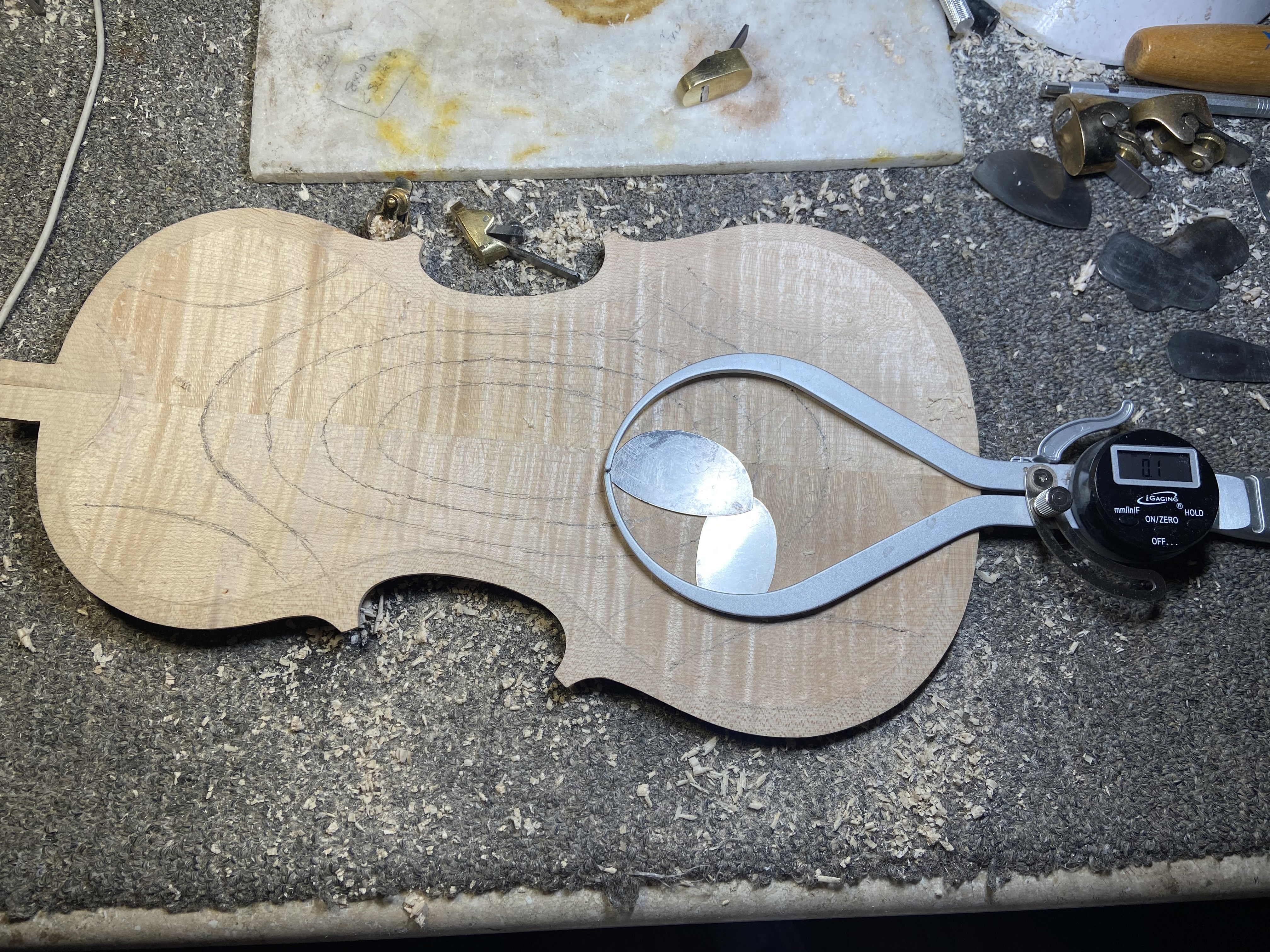 back inside carving and measureing