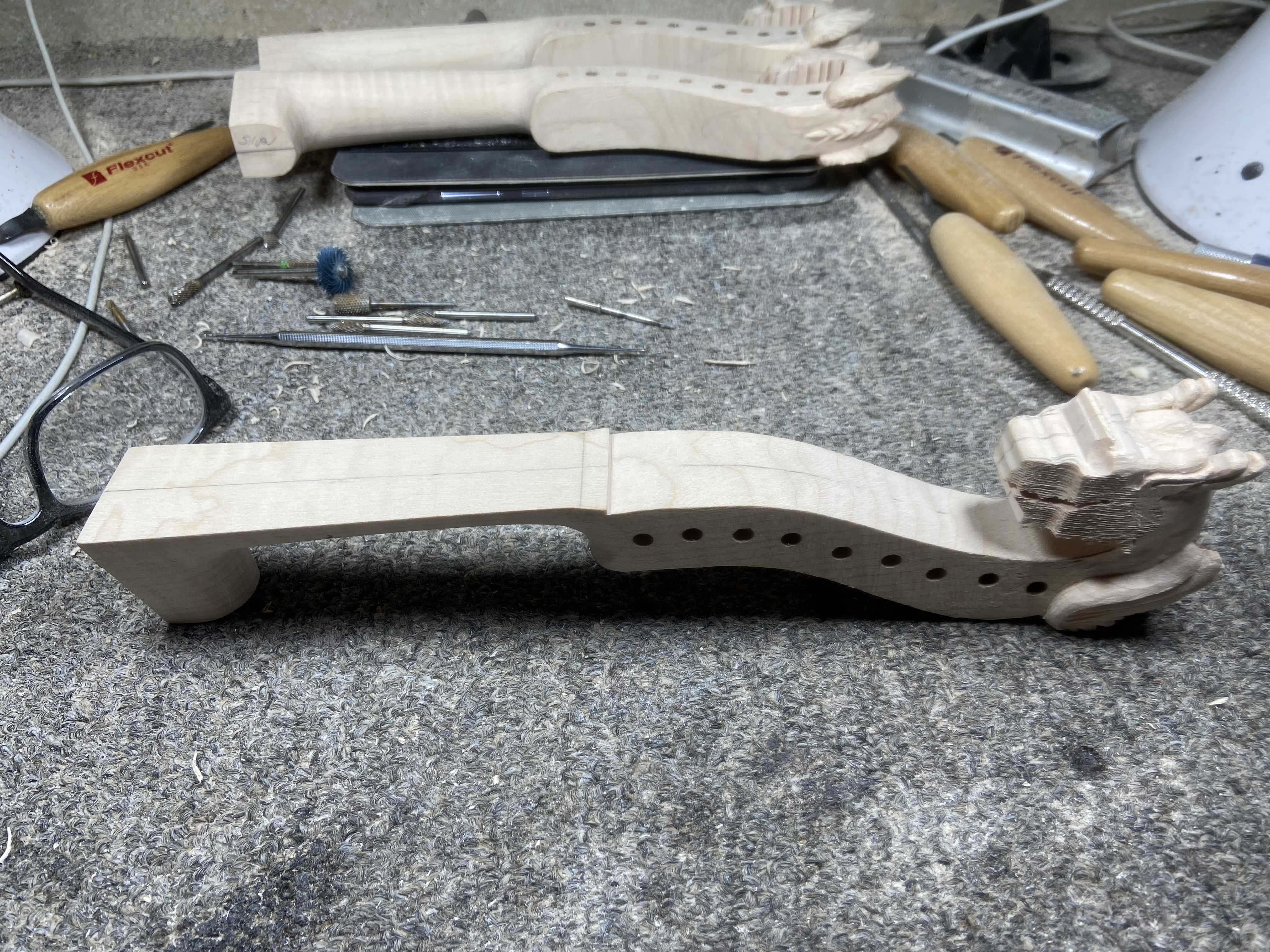 dragon carving in progress