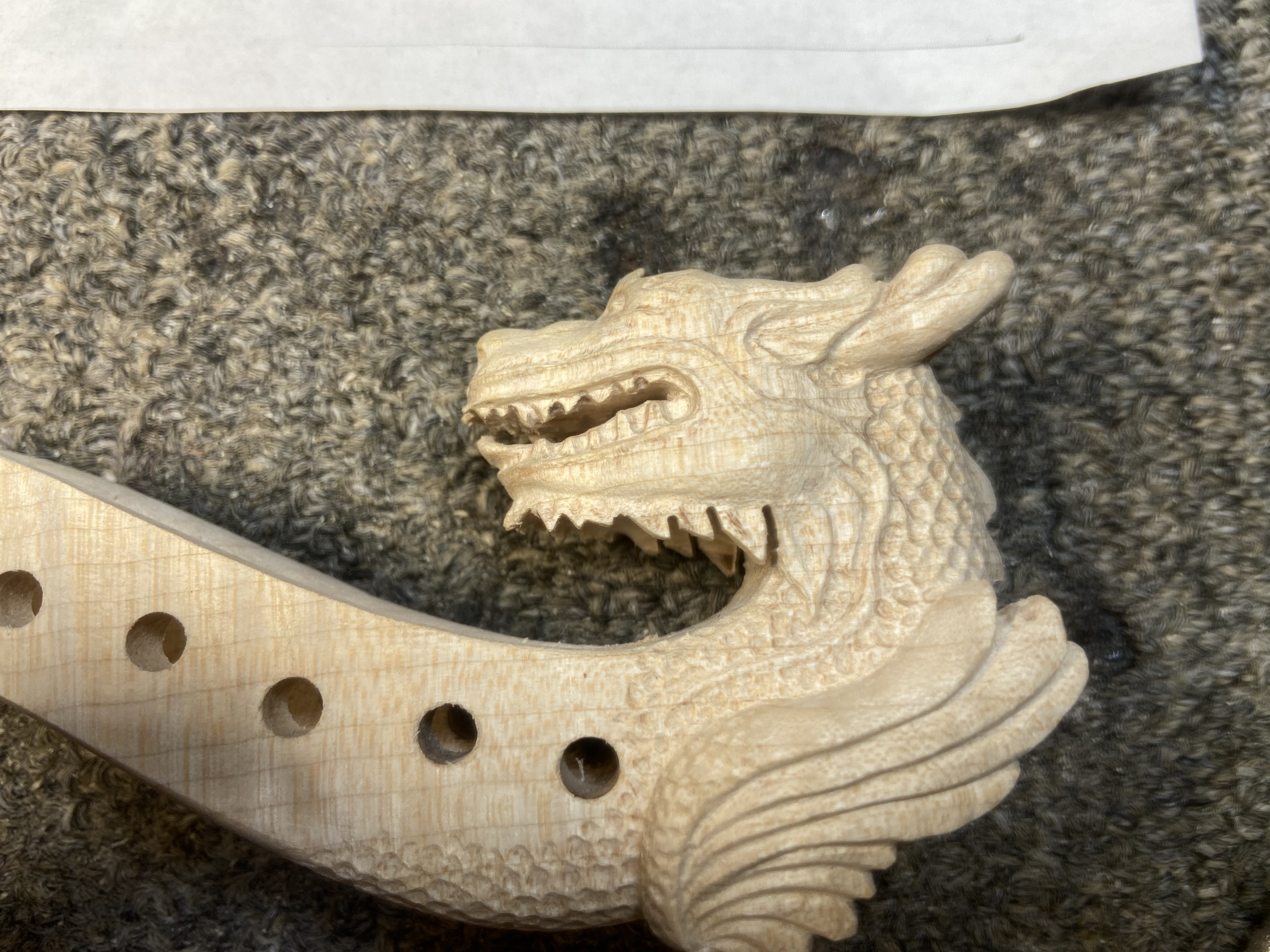 dragon carving in progress