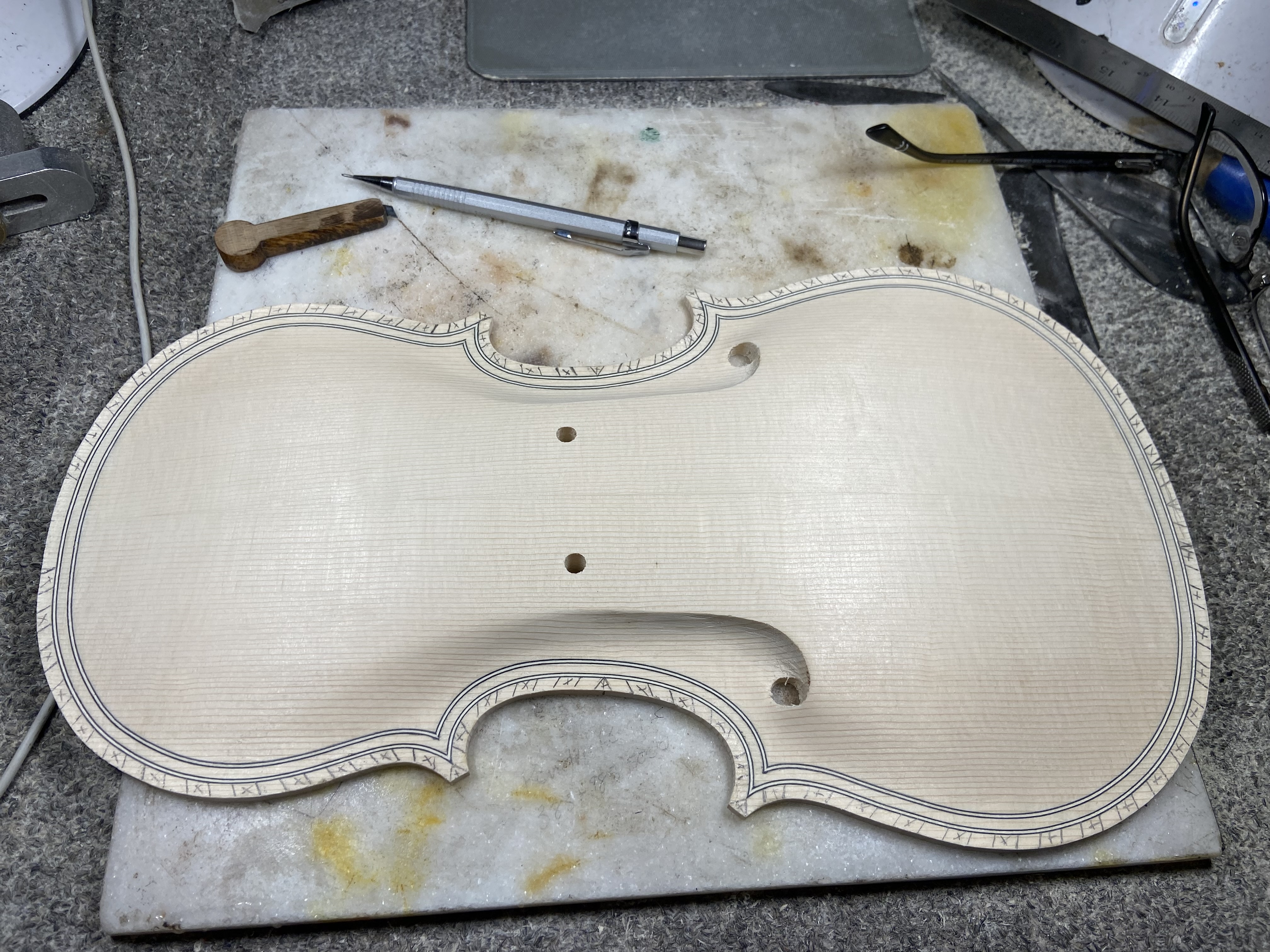 front purfling inlaid