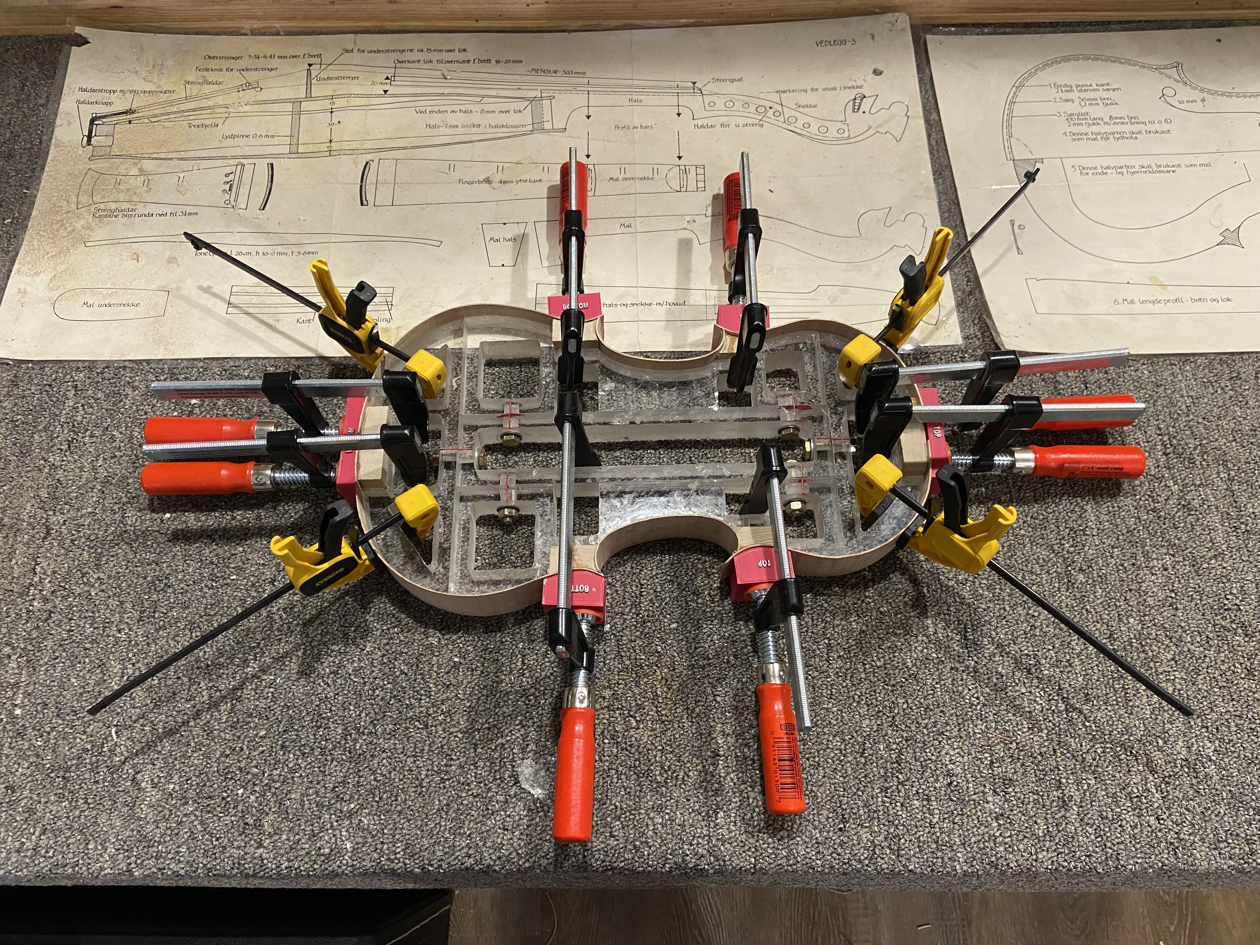 glueing ribs to blocks